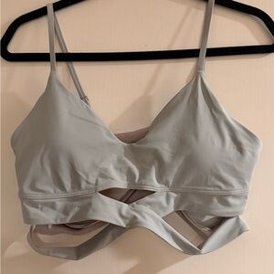 Lululemon Like a Cloud Longline Wrap Bra Light Blue Size 12